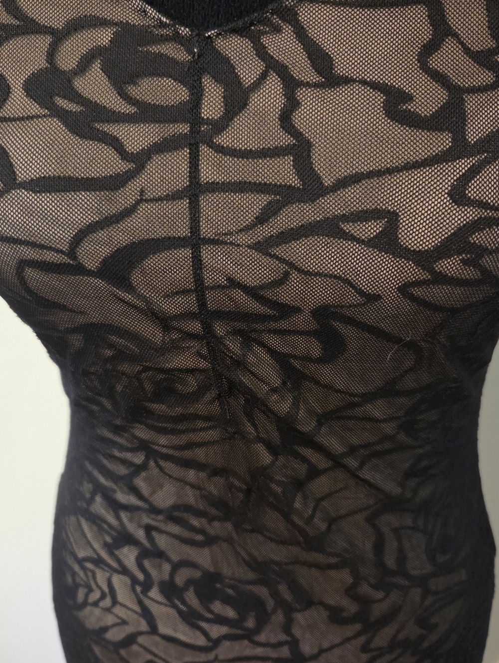 Vintage Womens Black Mesh Sheer Babydoll 90's Y2k Ruched Whimsigoth Dress. Sz S - Picture 4 of 8